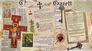 Vintage Newspaper Collage Wallpaper