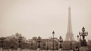 Vintage Paris Eiffel Tower View Wallpaper