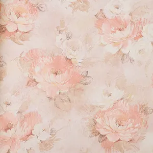 Vintage Peach White Flowers Wallpaper