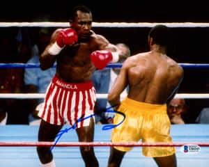 Vintage Ray Leonard Boxing With Black Backdrop Desktop Wallpaper