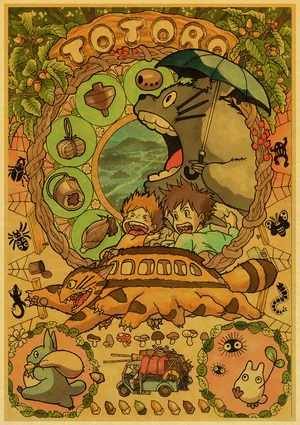 Vintage Totoro Artwork Wallpaper