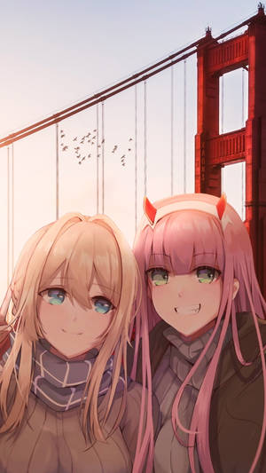Violet Evergarden And Zero Two Wallpaper