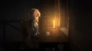 Violet Evergarden In A Dark Room Wallpaper