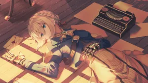 Violet Evergarden On The Floor Wallpaper