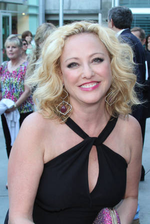 Virginia Madsen In Black Halter Dress Wallpaper