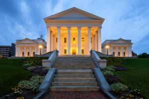 Virginia State Capitol Building Night Wallpaper