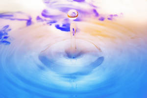 Vivid Strains Of Life: A Colorful Water Droplet Wallpaper