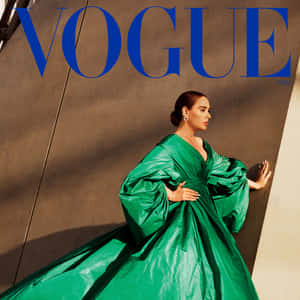 Vogue Green Gown Cover Wallpaper