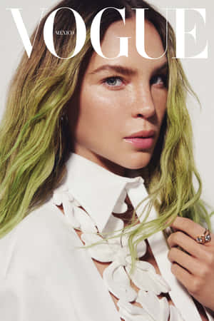 Vogue Mexico Cover Green Haired Model Wallpaper