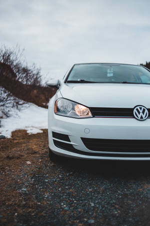 Volkswagen, Car, Lights, White Wallpaper