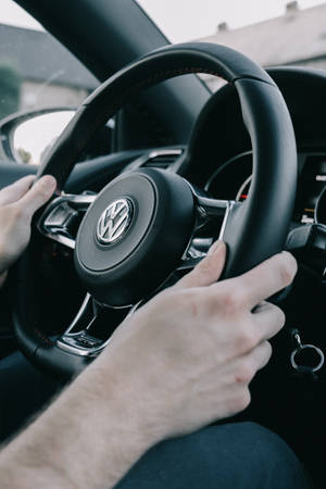 Volkswagen, Steering Wheel, Hands, Car Wallpaper
