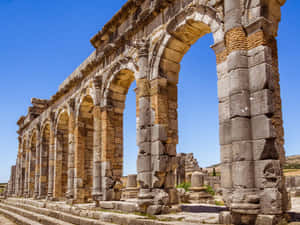 Volubilis Stone Ruins Arches Wallpaper