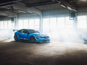 Volvo Blue Sports Car Wallpaper