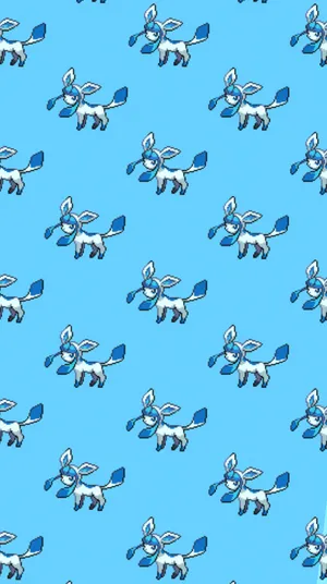Walking Glaceon Pattern Wallpaper
