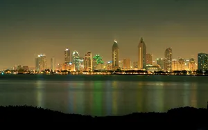 Wallpaper San - Diego, California, Usa, Skyscrapers, Night, Beach Wallpaper