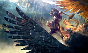 Wallpaper The Witcher 3, Wild Hunt, Geralt, Griffin, 8k, Games Wallpaper