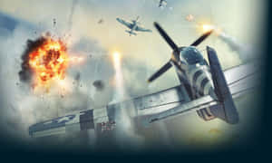 War Thunder Aerial Combat Explosion Wallpaper