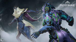 Warframe Hildryn Fighting Enemy Wallpaper