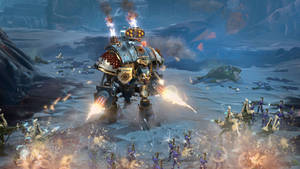 Warhammer 40000 Dawn Of War Giant Warlord Fighting Wallpaper