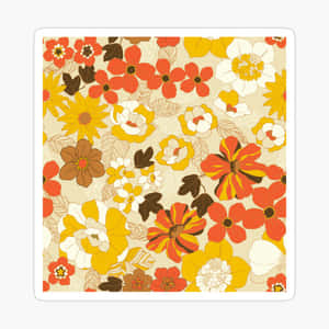 Warm 70s Floral Motif Wallpaper