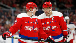 Washington Capitals Athlete Nicklas Backstrom And Ovechkin Wallpaper