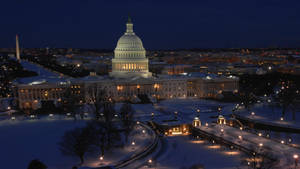 Washington, Dc Under Snow Wallpaper