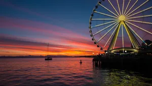 Washington Great Wheel Sunset Wallpaper