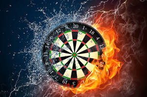 Water And 4k Fire Dartboard Wallpaper