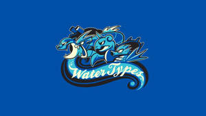 Water Types Logo With Blastoise Wallpaper