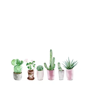 Watercolor April Cactus Wallpaper