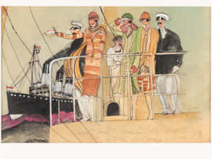 Watercolor Artwork With Patou And Lelong Fashion Wallpaper