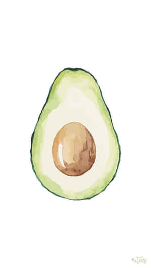 Watercolor Avocado Iphone Wallpaper