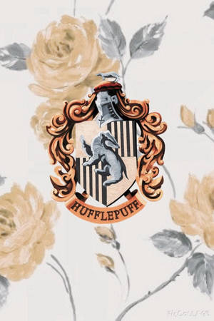 Watercolor Hufflepuff Logo Wallpaper