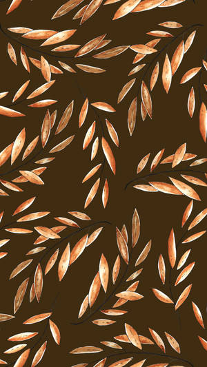 Watercolor Leaves Brown Iphone Wallpaper