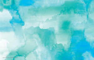 Watercolor Painting Cyan Aesthetic Wallpaper