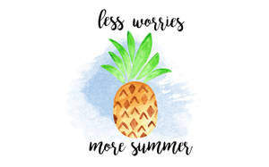Watercolor Pineapple Summer Quote Wallpaper