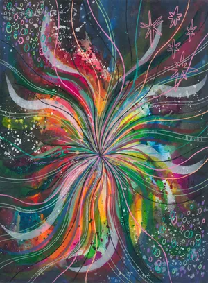 Watercolor Scattered Strands Wallpaper