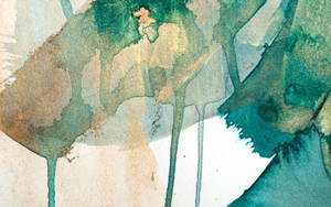 Watercolor Stains Blue Green Wallpaper