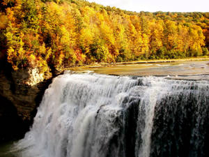 Waterfalls On Fall Wallpaper