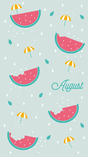 Watermelon Pattern August Wallpaper