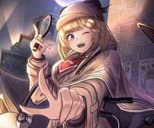 Watson Amelia In Her Signature Detective Outfit Wallpaper