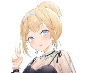 Watson Amelia Making Peace Sign Wallpaper