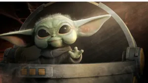 Waving Grogu From The Mandalorian Tv Show Wallpaper