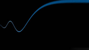 Wavy Blue Line In Pitch Black Wallpaper