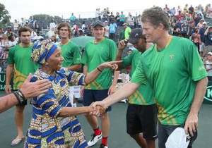 Wayne Ferreira Shaking Hands At A Tennis Match Wallpaper