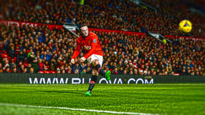Wayne Rooney In Football Stadium Wallpaper