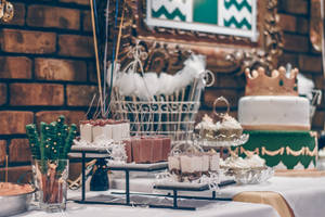 Wedding Aesthetic Desserts Table Wallpaper