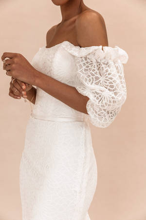 Wedding Aesthetic White Lace Dress Wallpaper