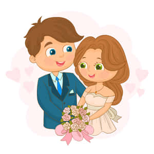 Wedding Couple Graphic Art Wallpaper