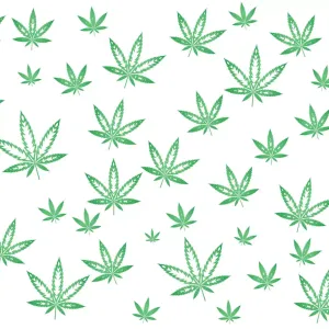 Weed Leaf Pattern In White Backdrop Wallpaper